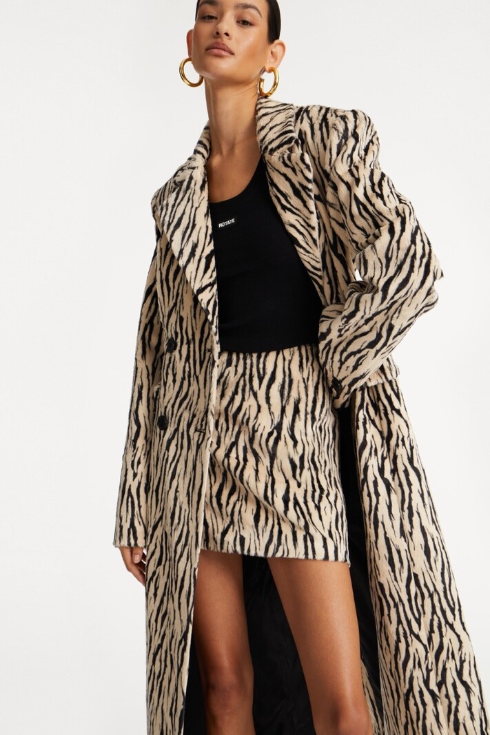 コート ROTATE FW25 'Printed Faux Fur' coat (115047858 858) rotate printed faux fur coat available on Spinnaker - 53563