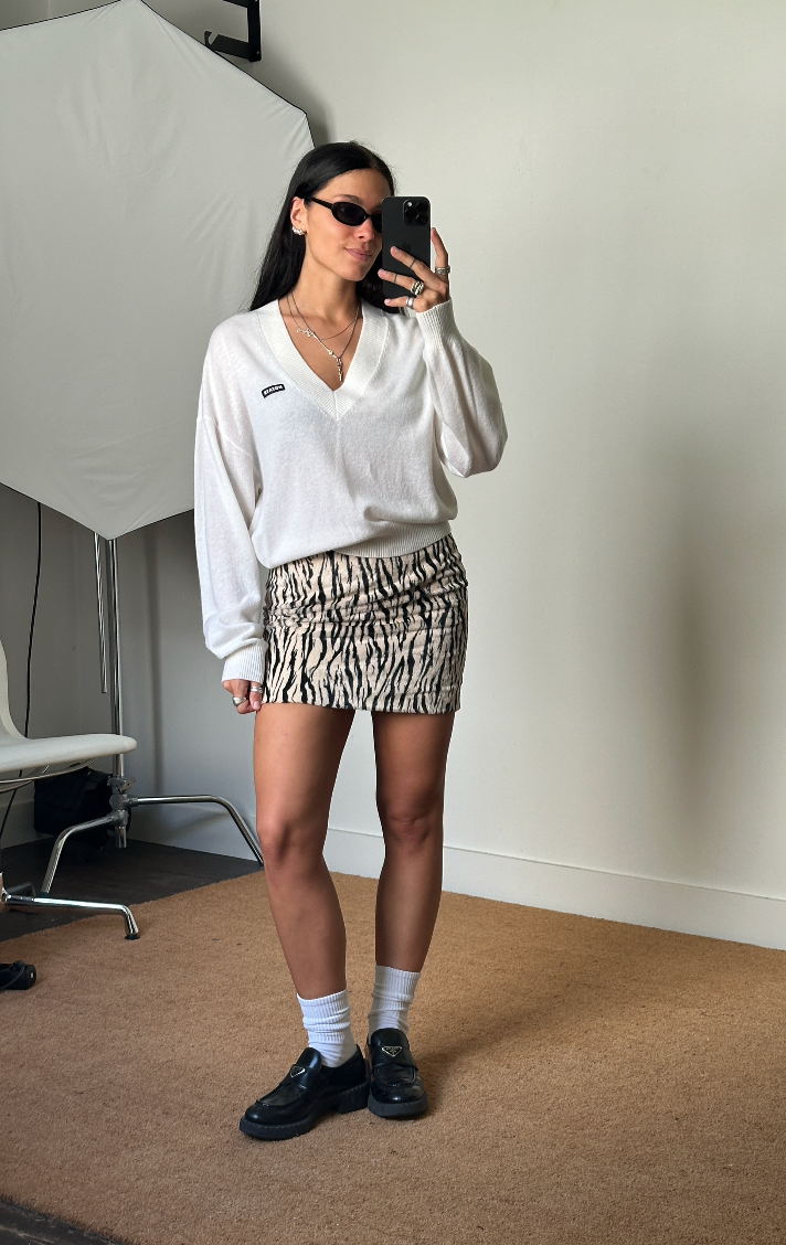 Rotate Knit V-Neck Sweater