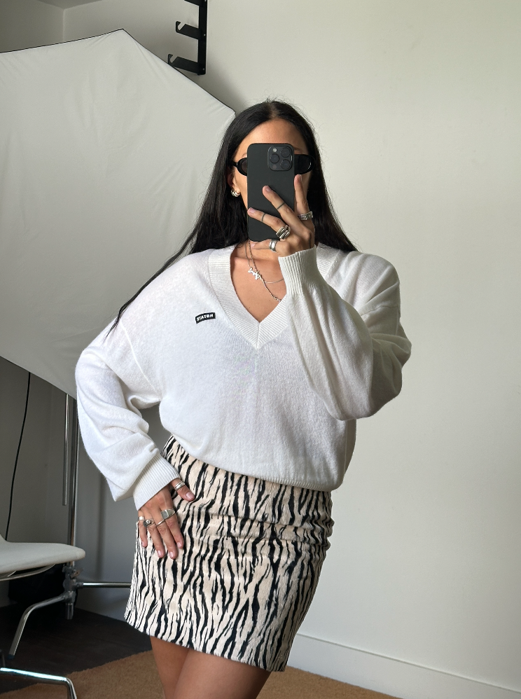 Rotate Knit V-Neck Sweater