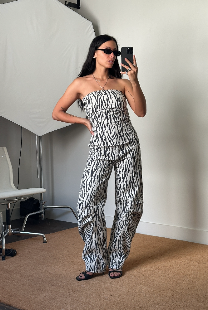 Rotate Printed Twill Cargo Trousers