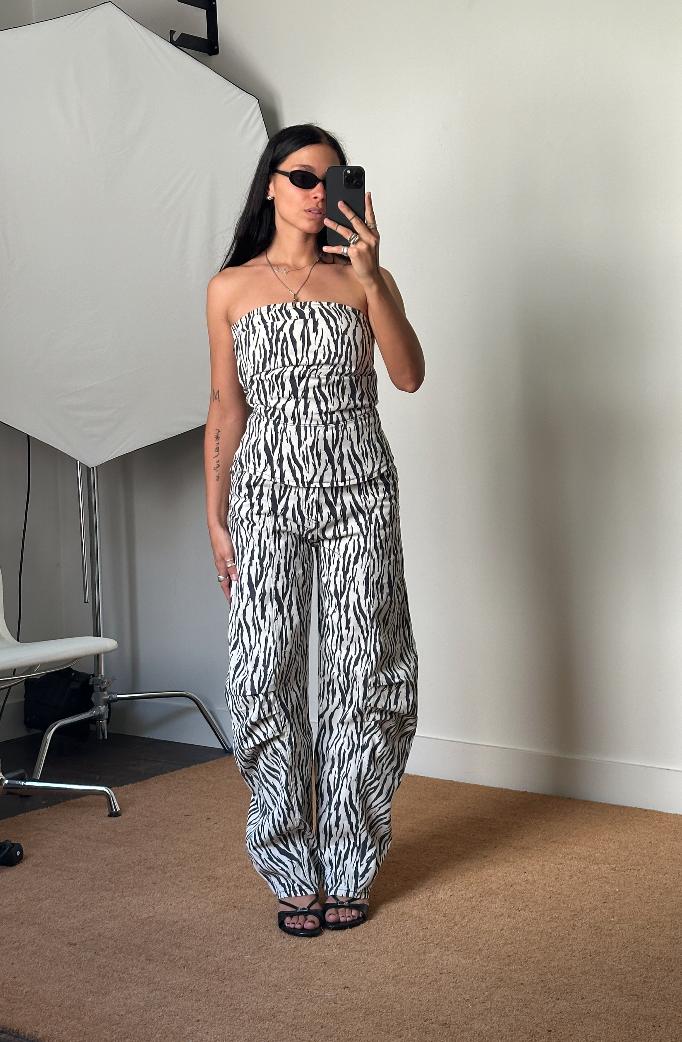 Rotate Printed Twill Cargo Trousers