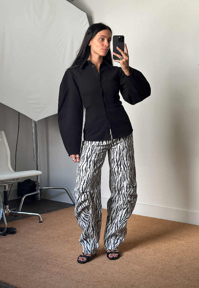 Rotate Printed Twill Cargo Trousers