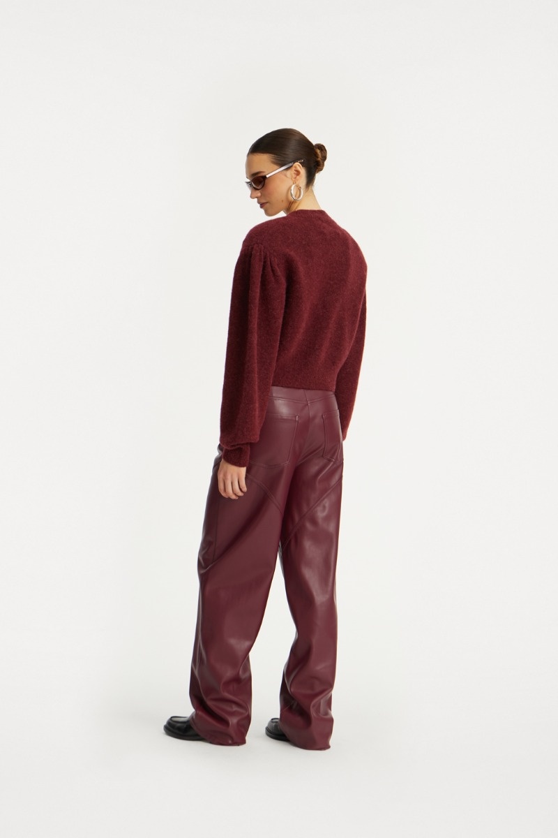 Rotate Mid Waist Piping Trousers