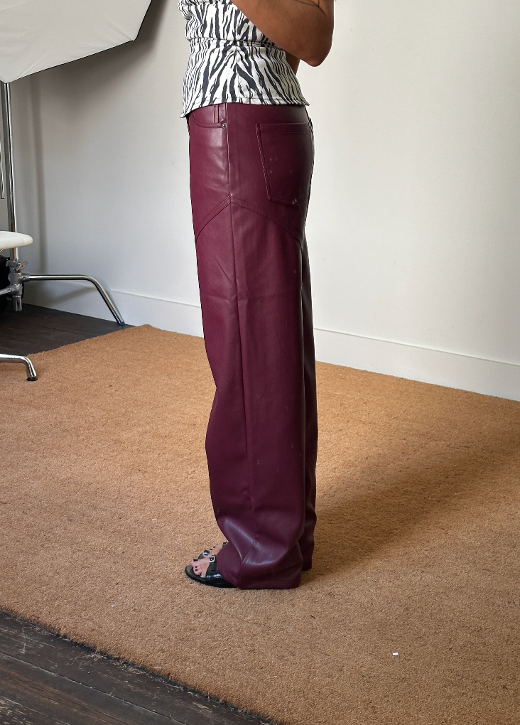 Rotate Mid Waist Piping Trousers