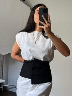 KM By Lange Linen Puff Corset