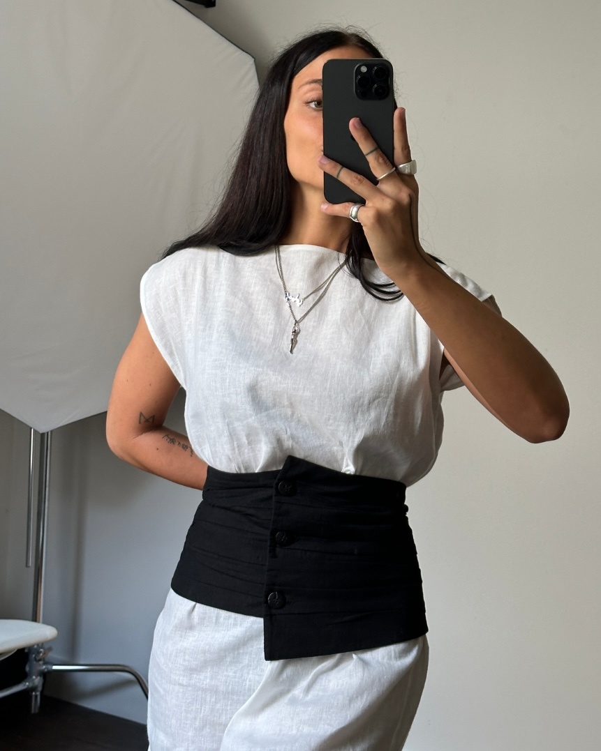 KM By Lange Linen Puff Corset