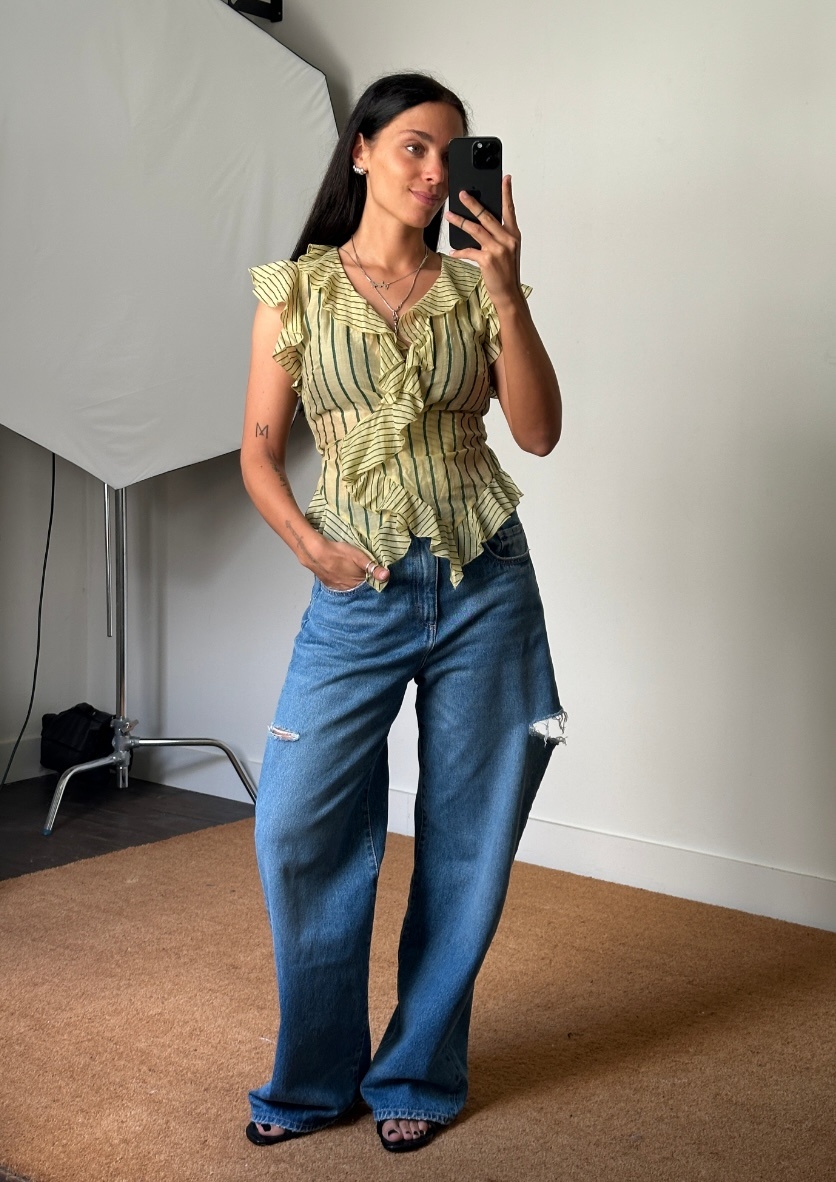 Laagam Bettina Striped Wrap Blouse