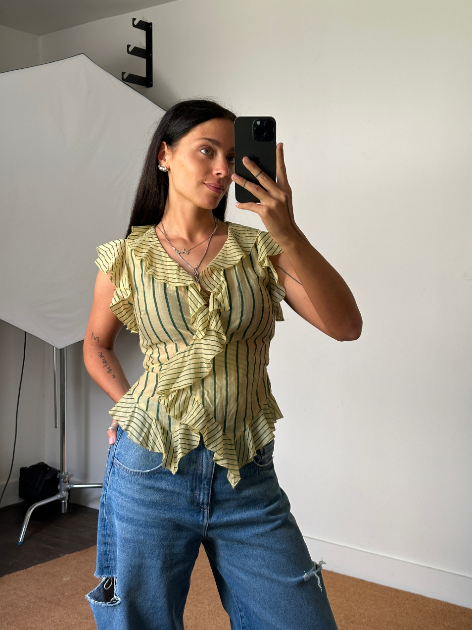 Laagam Bettina Striped Wrap Blouse