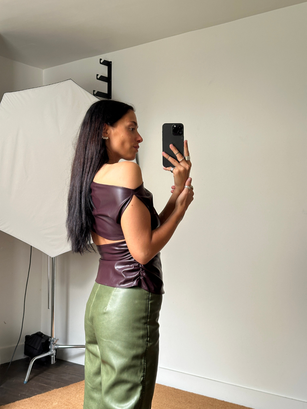 Laagam Ivone Plum Asymmetric Top