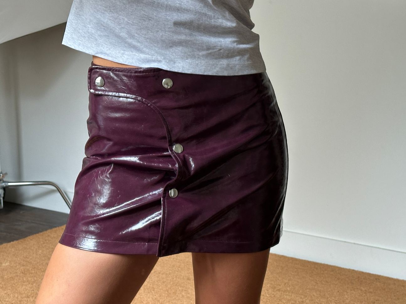 Laagam Lena Plum Short Skirt