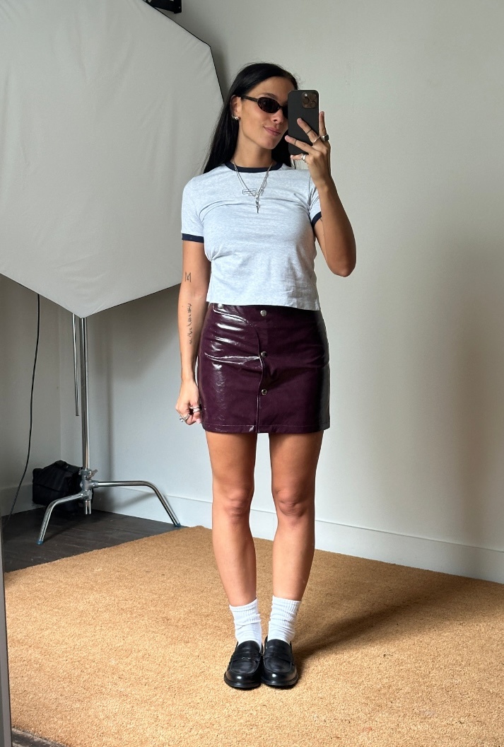 Laagam Lena Plum Short Skirt