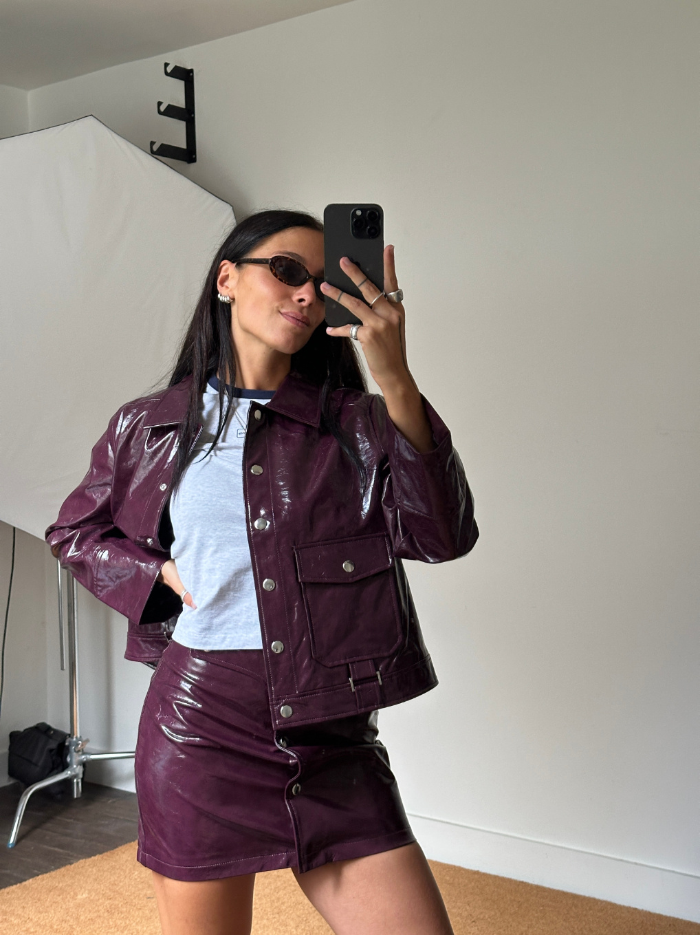 Laagam Lena Plum Short Skirt