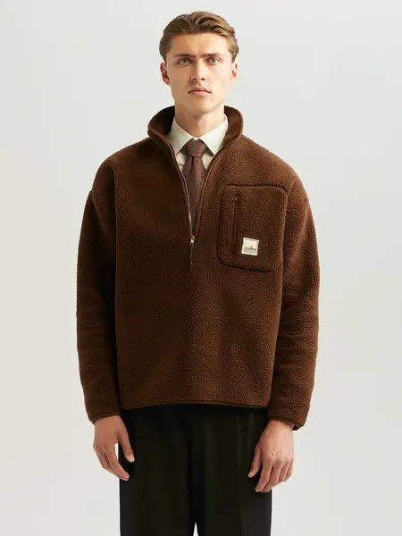 ANGE PROJECTS Fleece Half Zip Sweater