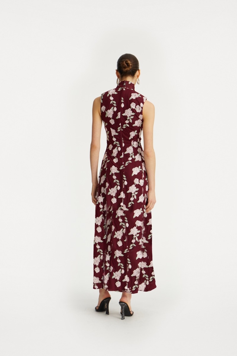 Rotate Sleeveless Maxi Flower Dress