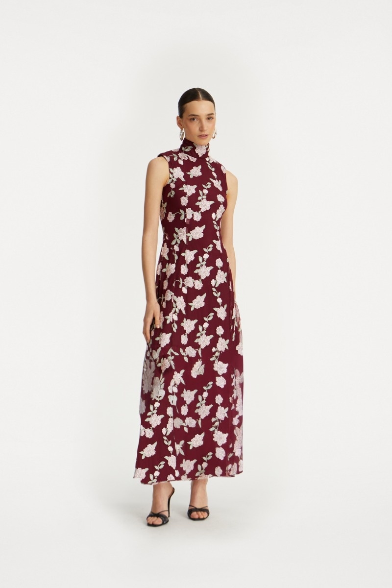 Rotate Sleeveless Maxi Flower Dress