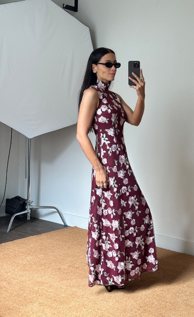 Rotate Sleeveless Maxi Flower Dress