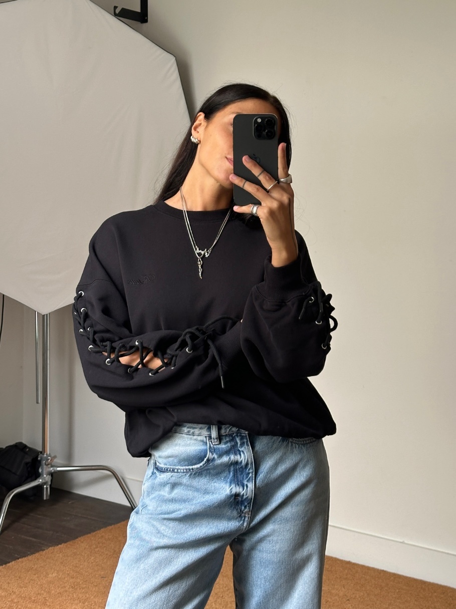 Rotate Lacing Crewneck Sweater