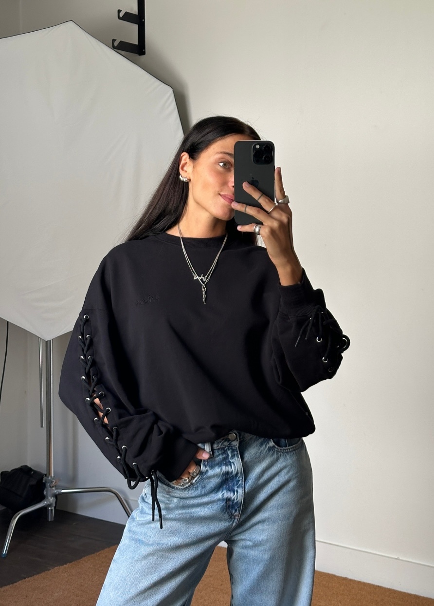 Rotate Lacing Crewneck Sweater