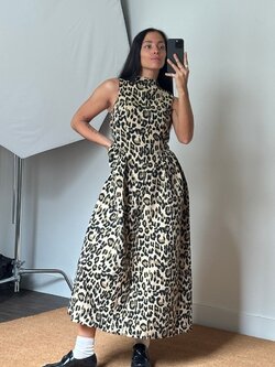 Rotate Jacquard Midi Dress