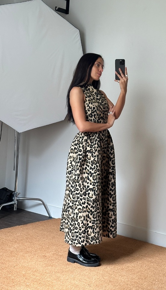 Rotate Jacquard Midi Dress