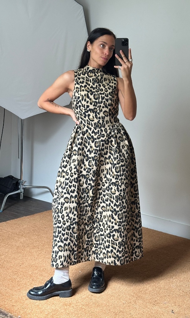 Rotate Jacquard Midi Dress