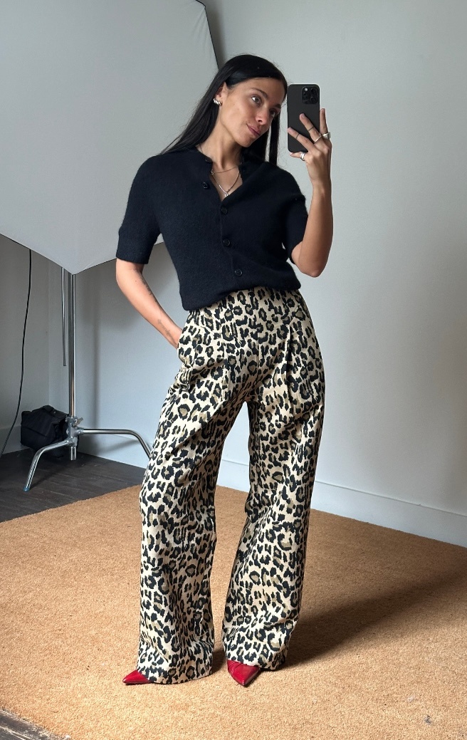 Rotate Jacquard Wide Trousers