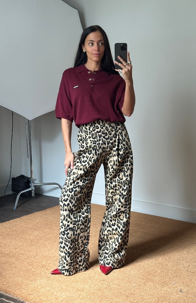 Rotate Jacquard Wide Trousers