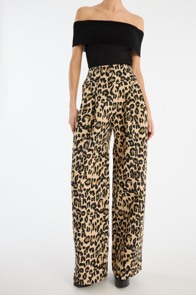 Rotate Jacquard Wide Trousers