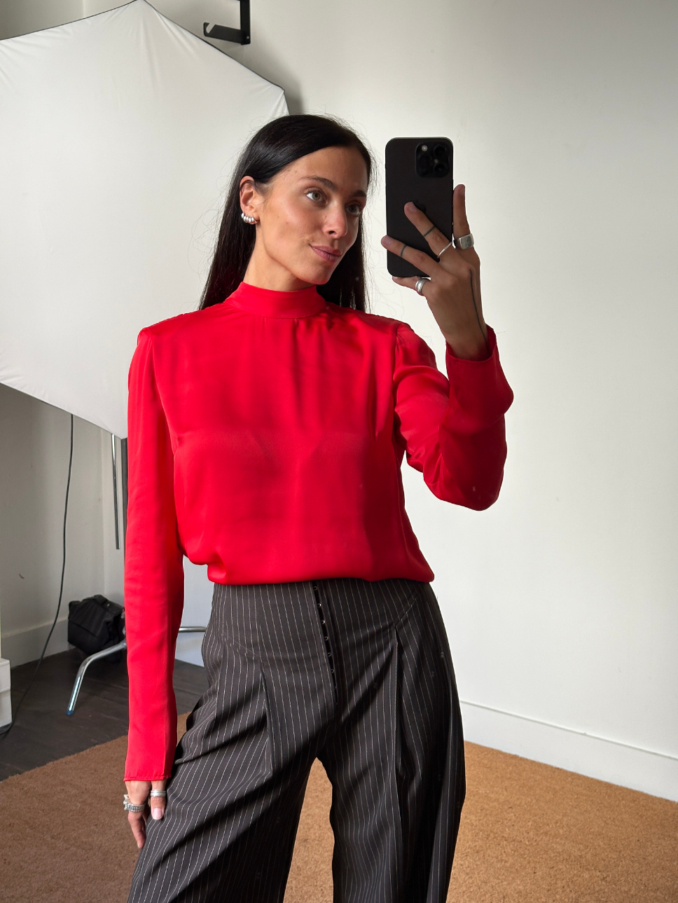 Rotate Satin Drapy Blouse