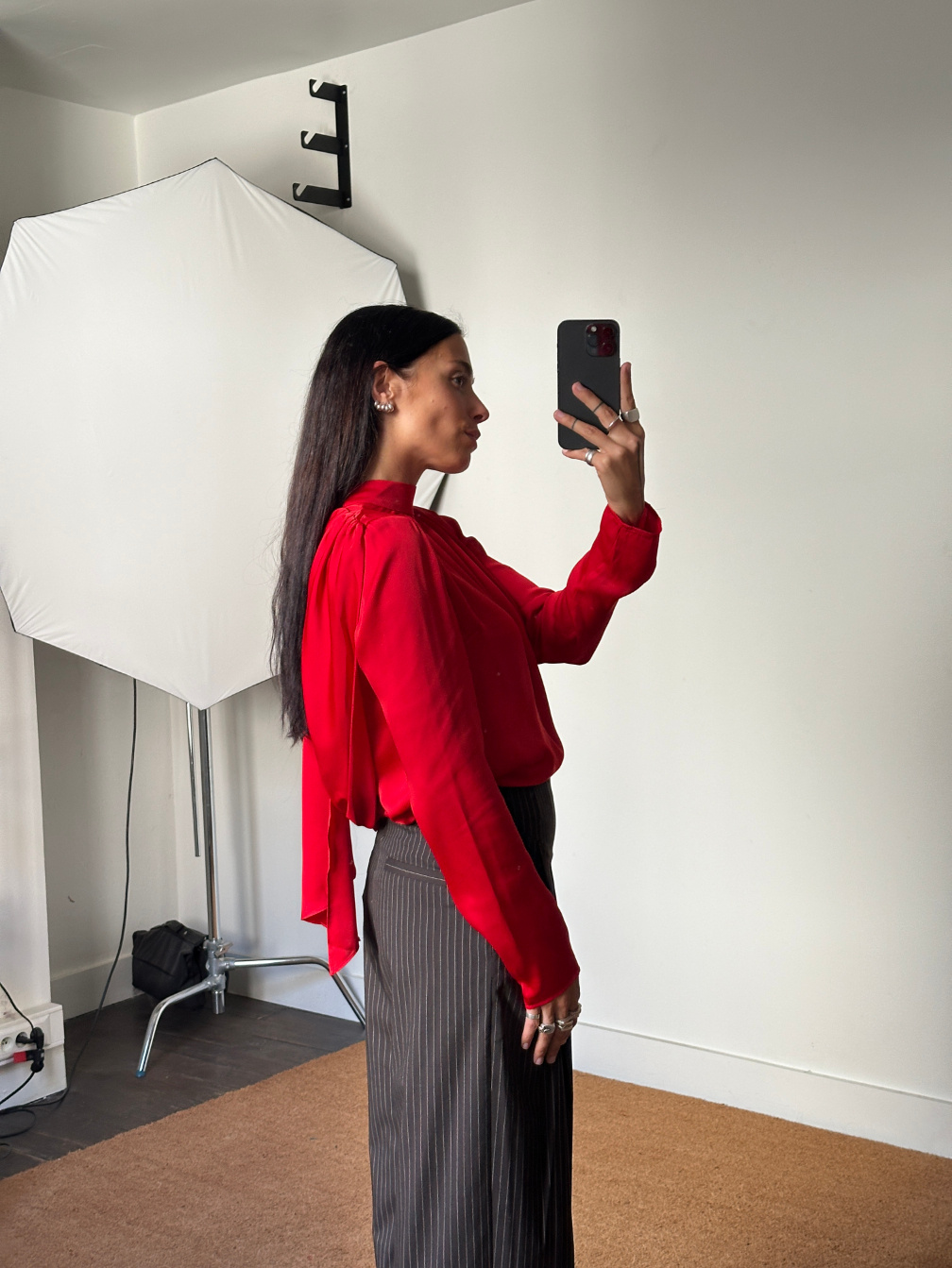 Rotate Satin Drapy Blouse