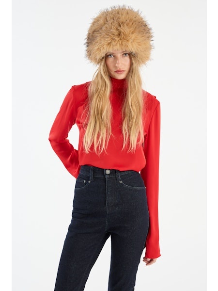 Rotate Satin Drapy Blouse