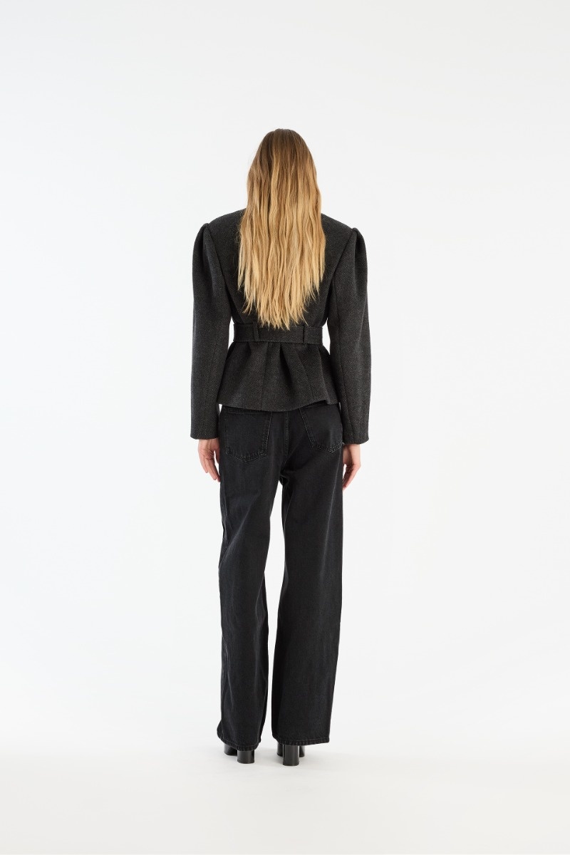 Rotate Button Detail Wide Trousers