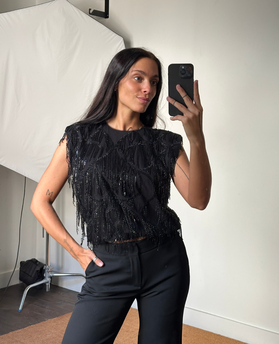 Rotate Sequins Sleeveless Top