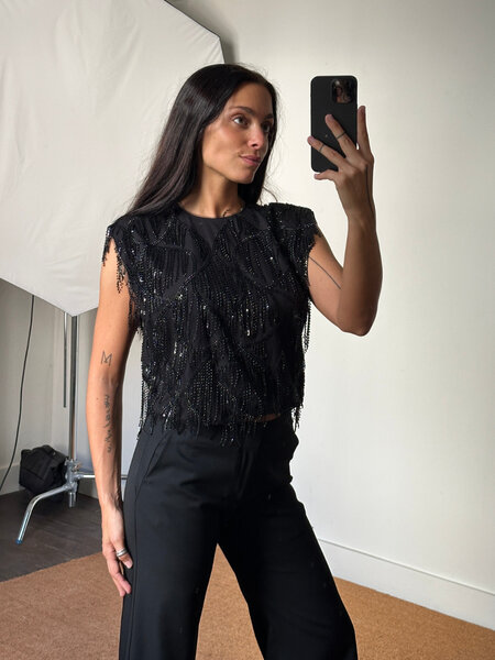 Rotate Sequins Sleeveless Top