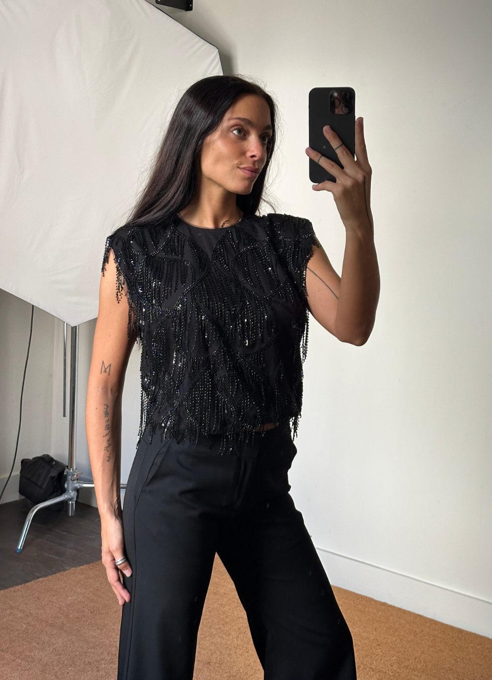 Rotate Sequins Sleeveless Top