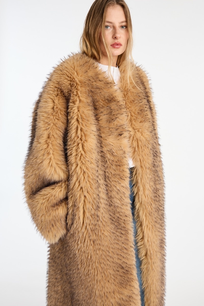 Rotate Faux Fur Long Coat