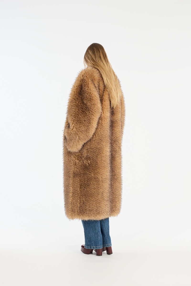 Rotate Faux Fur Long Coat