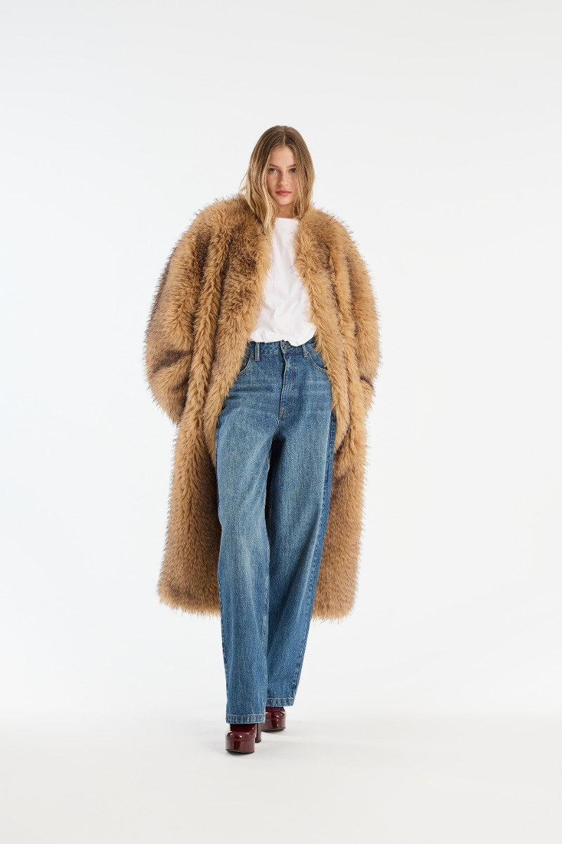 Rotate Faux Fur Long Coat