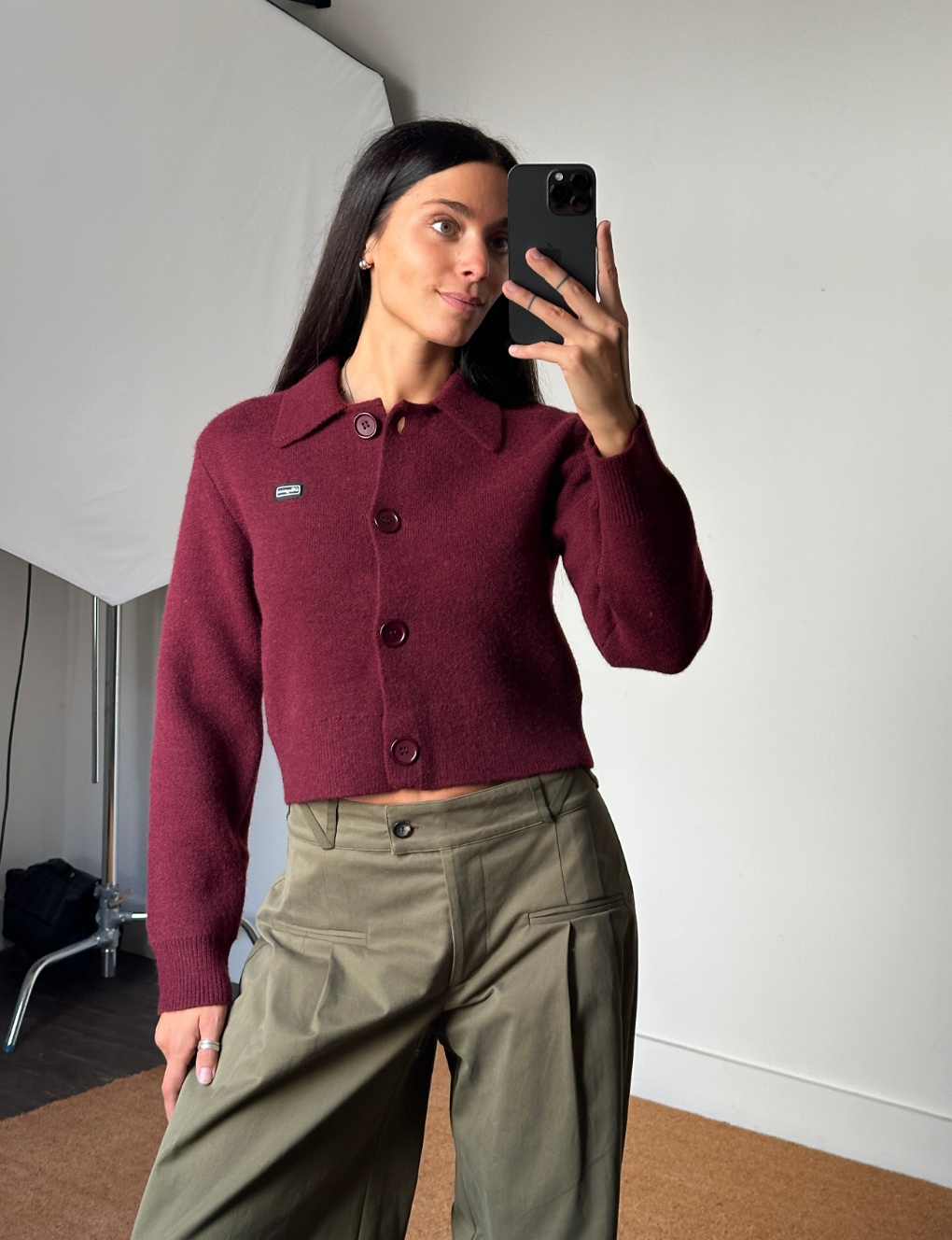 Laagam Beverly Plum Cardigan