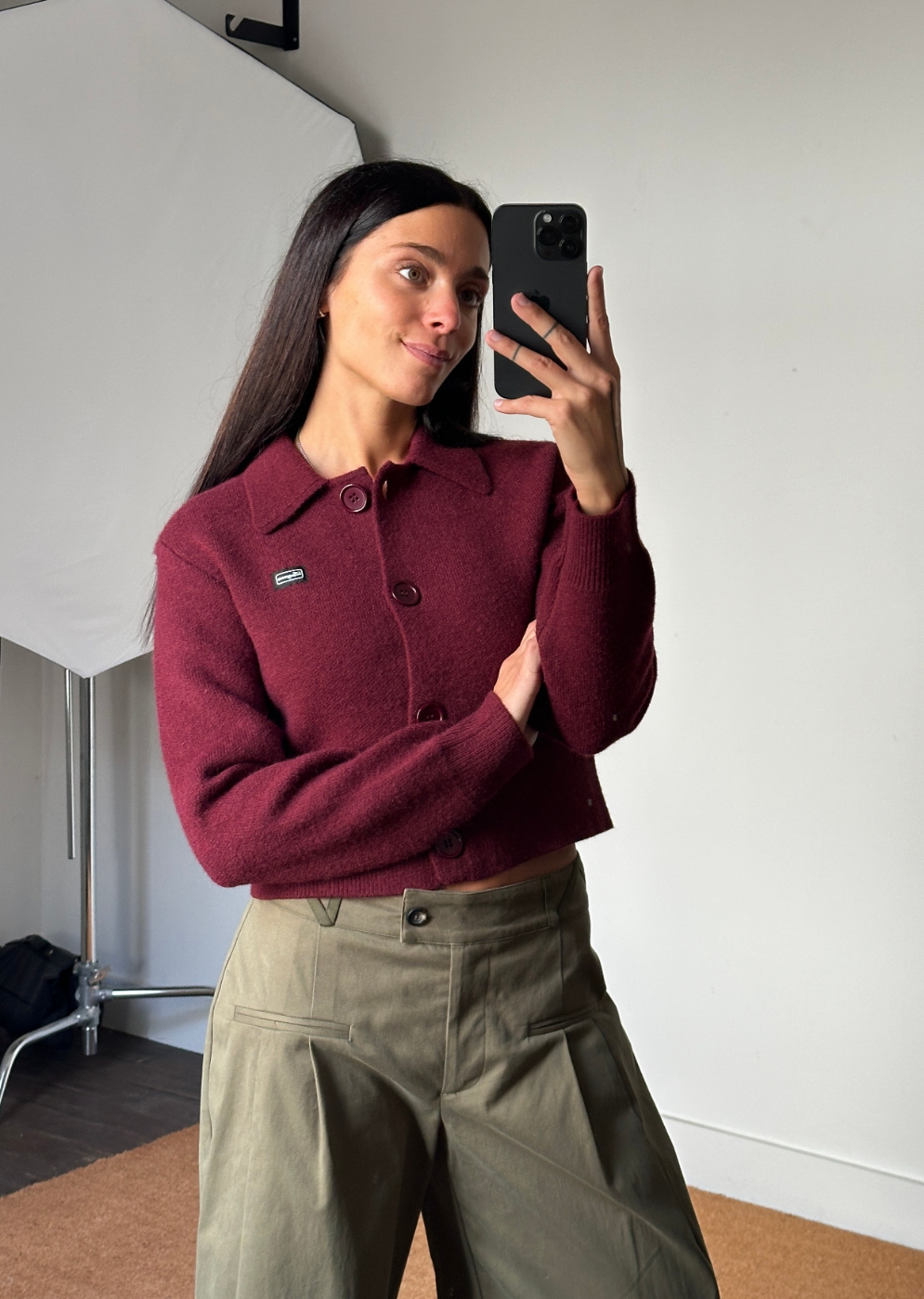 Laagam Beverly Plum Cardigan