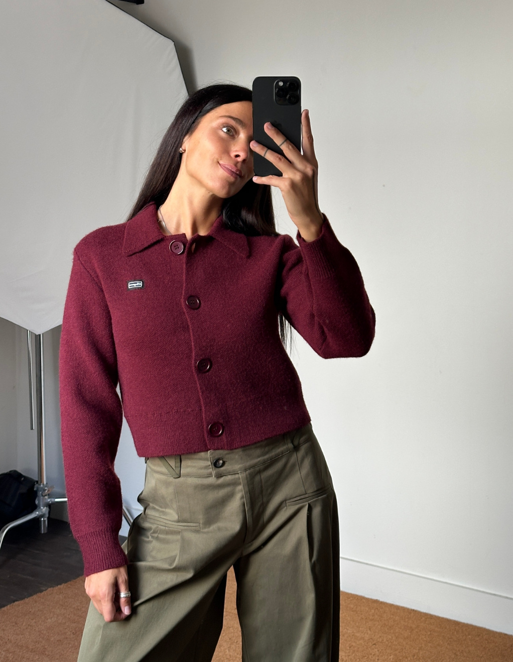 Laagam Beverly Plum Cardigan