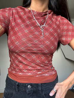 House of Sunny Double Layer Retro Mesh Top