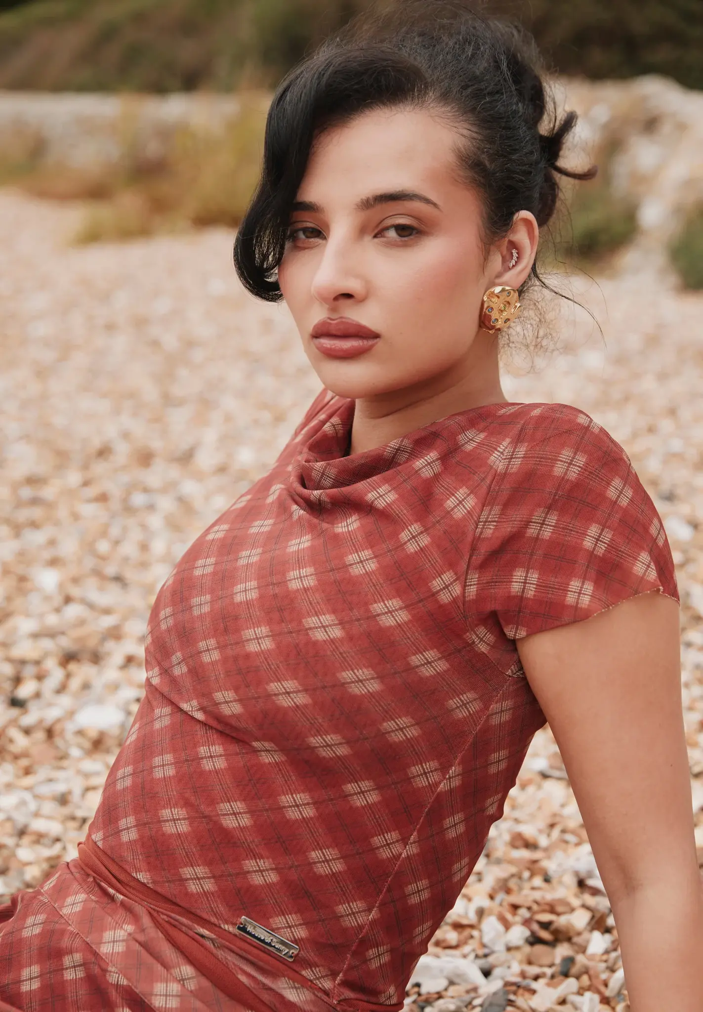 House of Sunny Double Layer Retro Mesh Top