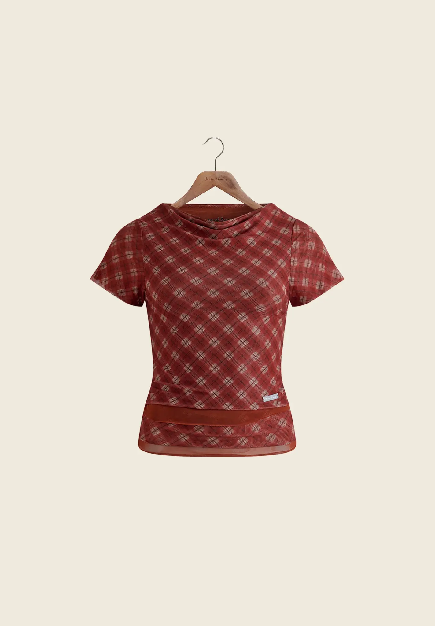 House of Sunny Double Layer Retro Mesh Top