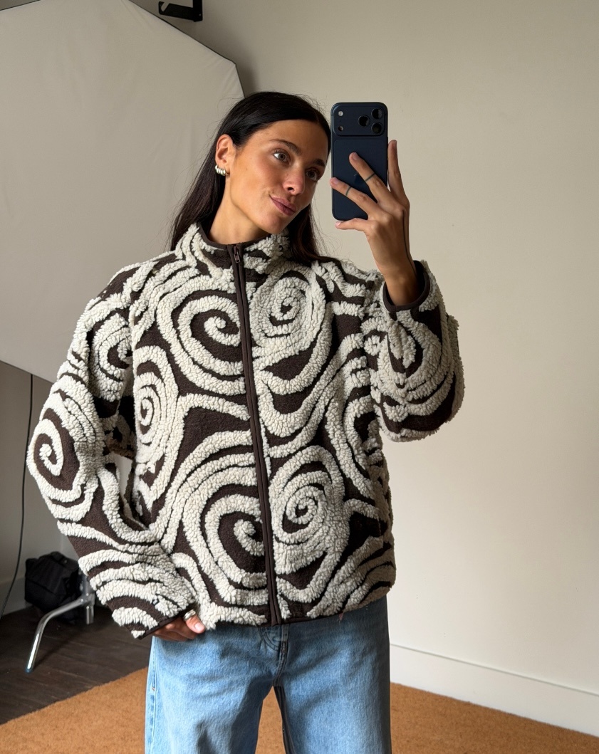 Obey Men Swirls Jacquard Zip Jacket