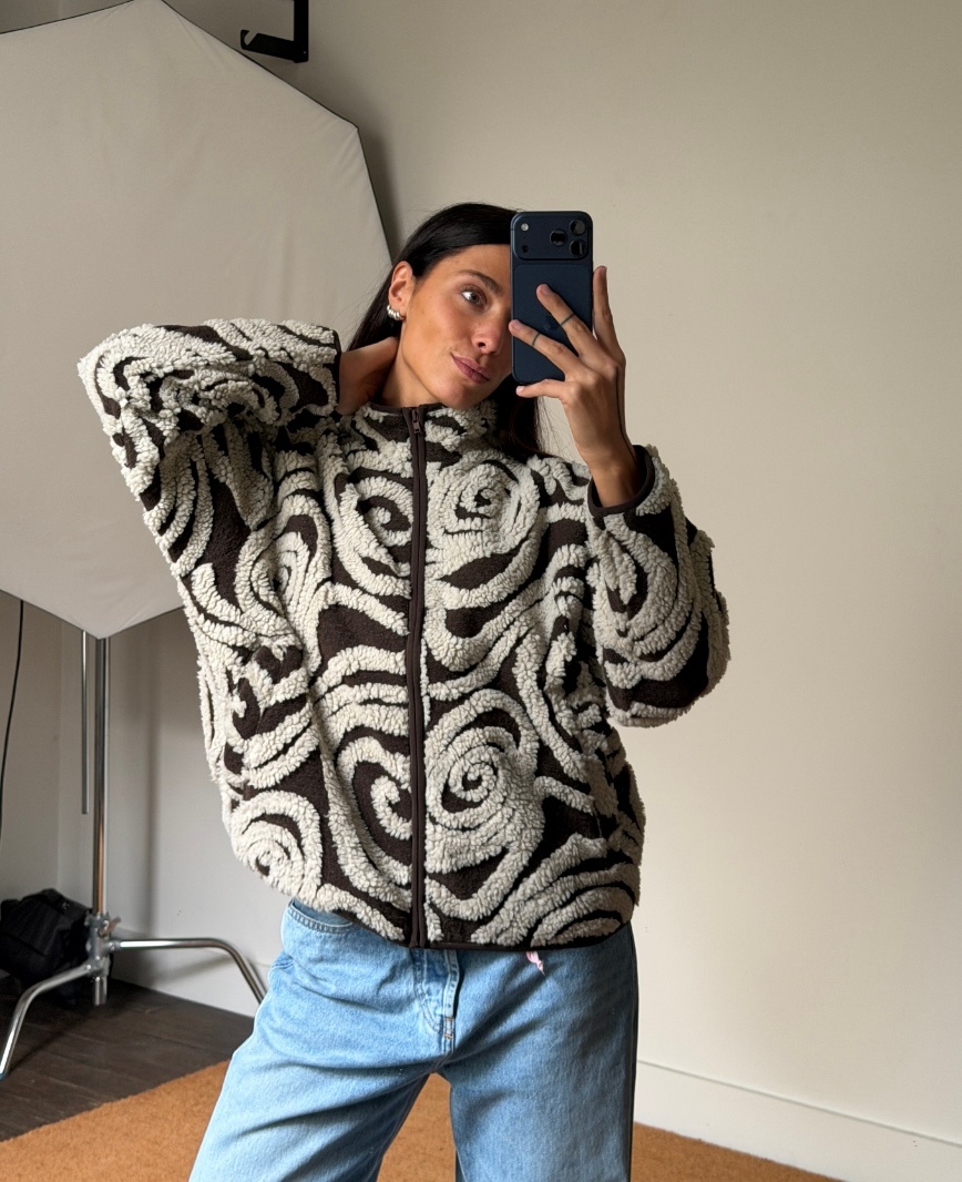 Obey Men Swirls Jacquard Zip Jacket