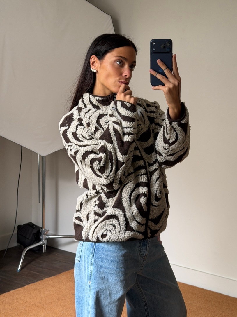 Obey Men Swirls Jacquard Zip Jacket