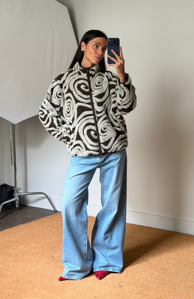 Obey Men Swirls Jacquard Zip Jacket