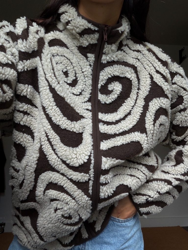 Obey Men Swirls Jacquard Zip Jacket