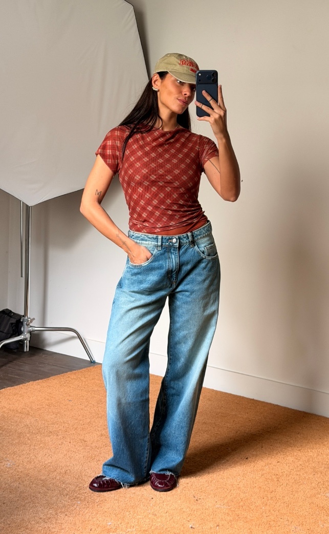 House of Sunny Double Layer Retro Mesh Top